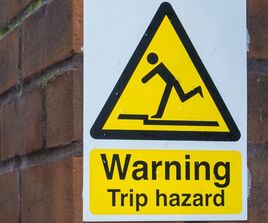 warning trip hazard sign