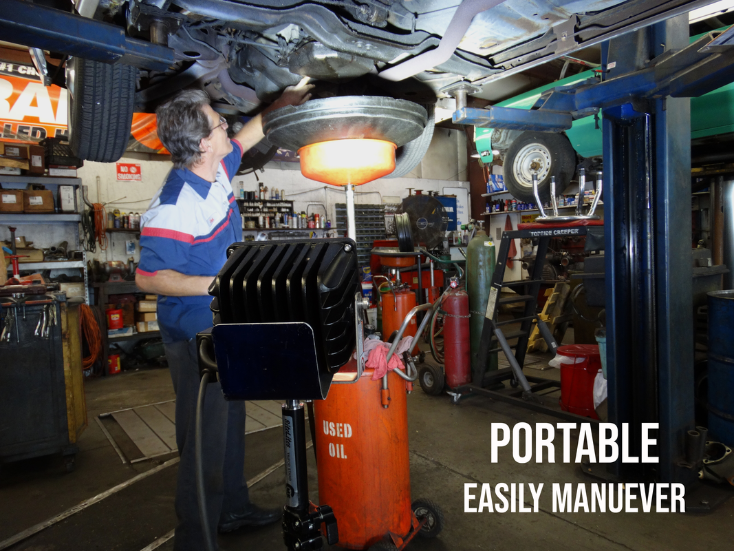 Portable easily maneuver Mono work light sitelties auto shop auto repair car mechanic lifted car 